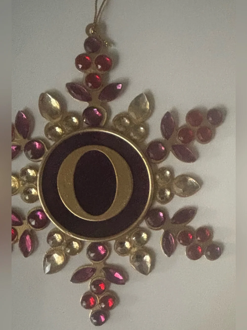 monogrammed jeweled Christmas ornament letter O NWT NEW